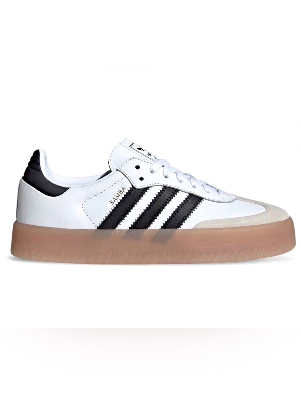 Adidas Women's Size 6 Samba White Black Gum Sole